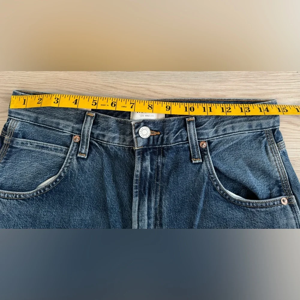 NWT AGOLDE Magda Denim Carpenter Darkness High Waist Loose fit 27 Organic Denim - Picture 13 of 13